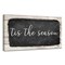 Crafted Creations White and Black 'Tis the Season' Christmas Canvas Wall Art Decor 12" x 24"
